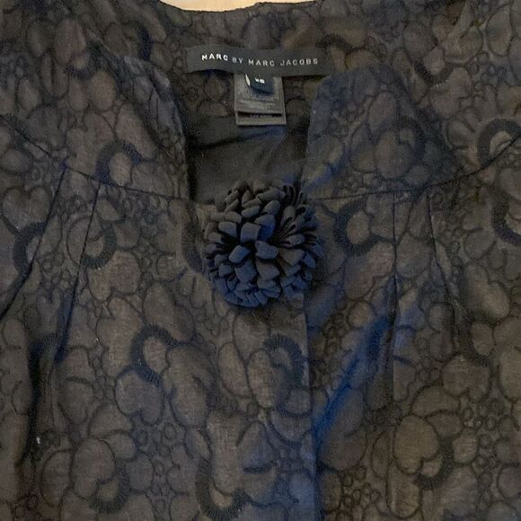 Marc by Marc Jacobs Cropped Lace Swing Jacket in black/dark brown. Size XS. - Picture 4 of 9